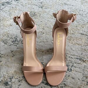 Lulu's Nude-Pink Ankle Strap Block Heel Sandals